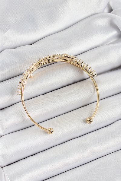 NEZADE STORE Brass Gold Color Barley Zirconia Women's Bracelet