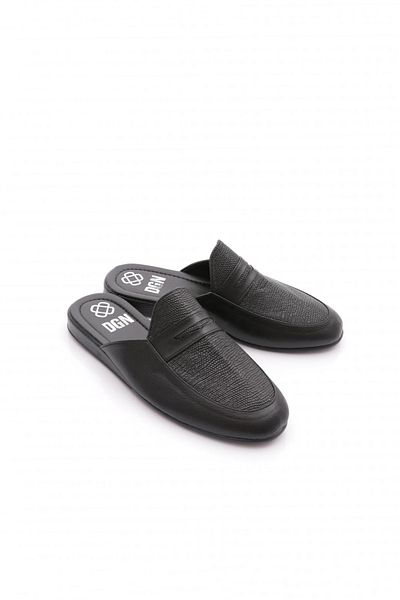 DGN Men's Leather Groom Slippers
