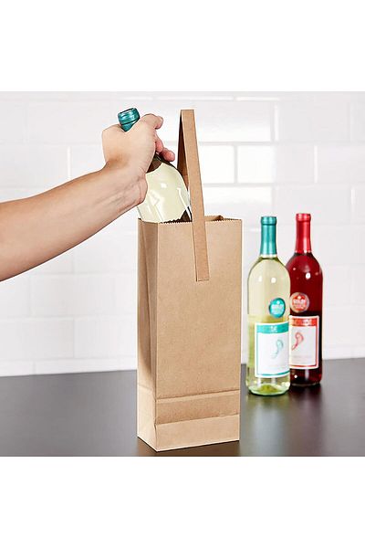 HDF PAZARLAMA Bottle Size Bag 24 Bottle Size Kraft Bag 11X38X8Cm