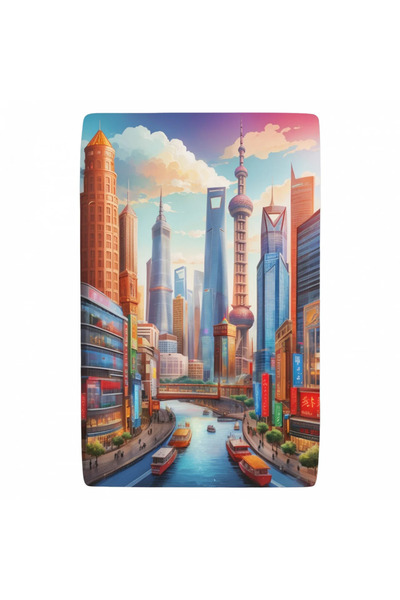 INOVATIX Set de 8 bucăți, autocolant oraș Shanghai, INOVATIX®. 6 cm
