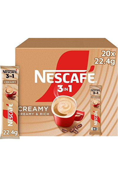 Nescafe مزيج قهوة لاتيه كريمي 3 في 1، 22.4 غرام (20 عودًا)
