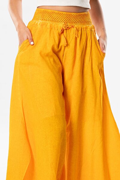 Eliş Şile Bezi Güzide Şile Diaper Elastic Symmetrical Leg Summer Baggy Yellow Yellow