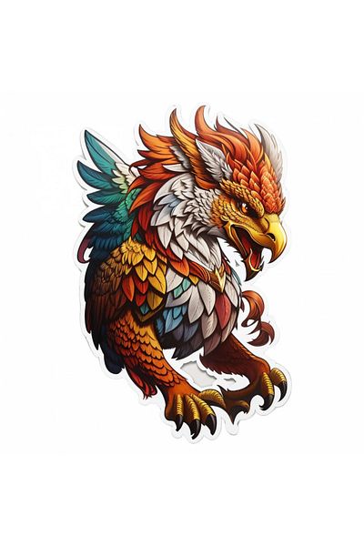 INOVATIX Set of 8 pieces, Griffin Sticker mythological character, INOVATIX®. 6 cm