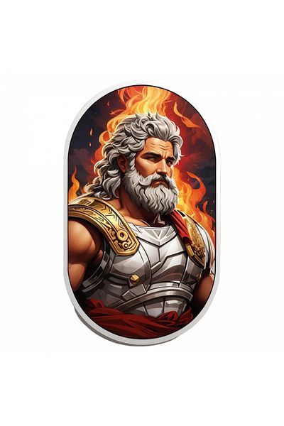 INOVATIX Set of 8 pieces, Sticker Hephaestus Greek god with breastplate, INOVATIX®. 6 cm
