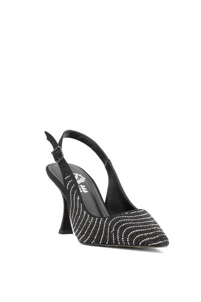 PİSAGOR Pythagoras Ps-32340 cm Heeled Women's Stone Open Back Stiletto Evening Dress Shoes
