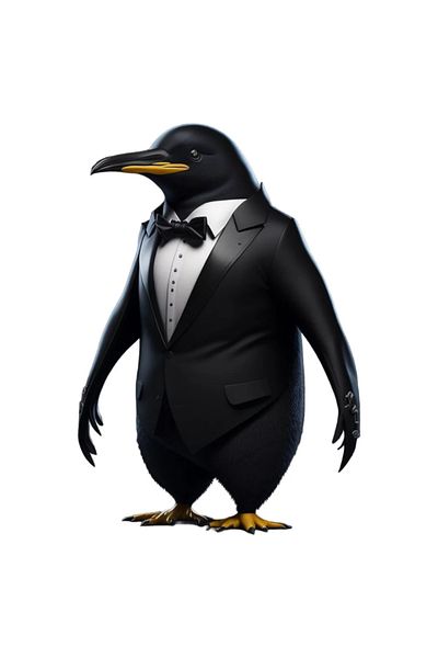 INOVATIX Set of 8 pieces, Sticker Penguin in a tuxedo, INOVATIX®. 6 cm