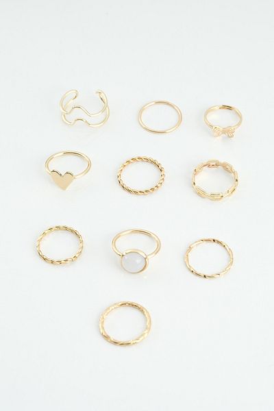 Jack Ferrero Gold Women's Ring Set Color-Resistant