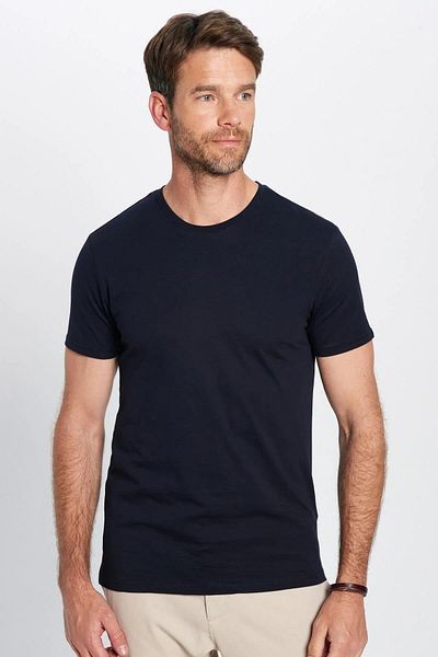 Tudors Unisex 3-Pack Black-White-Navy Slim Fit Slim Fit 100% Cotton Crew Neck T-Shirt