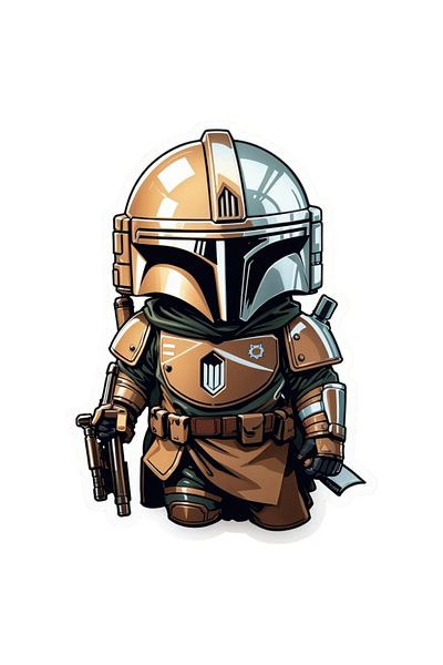 INOVATIX Set of 8 pieces, Boba Fett Character Sticker, INOVATIX®. 6 cm