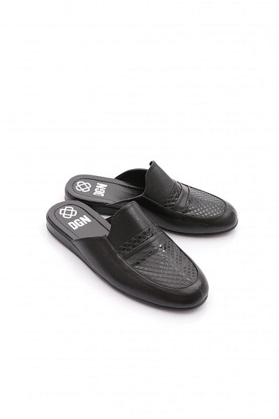 DGN Men's Leather Groom Slippers