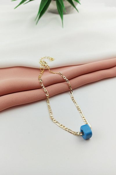 DuhaDTM Nostalgia Blue Bead Anklet