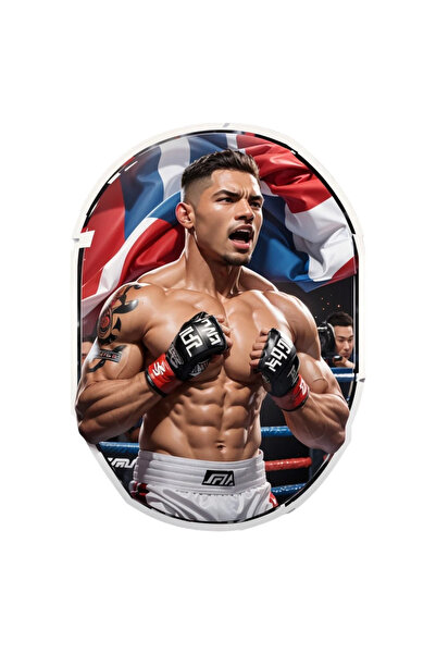 INOVATIX Set de 8 piese, autocolant luptător MMA cu mănuși, INOVATIX®. 6 cm