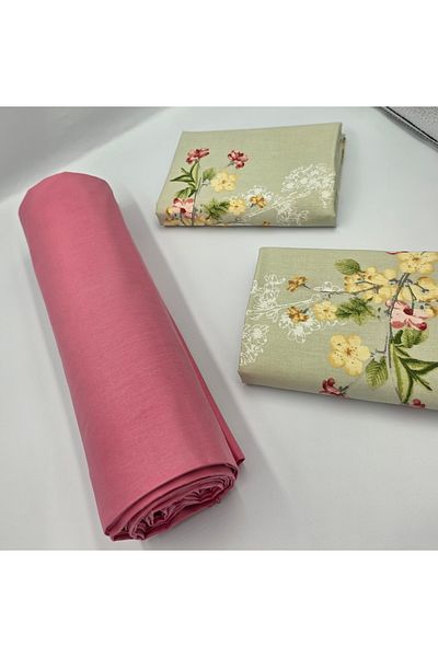 pınarhome collectıon 100% Organic Cotton Soft Fabric Embedded Sheets+Pillow Cover Corner Depth 28-30 Cm**New Season**