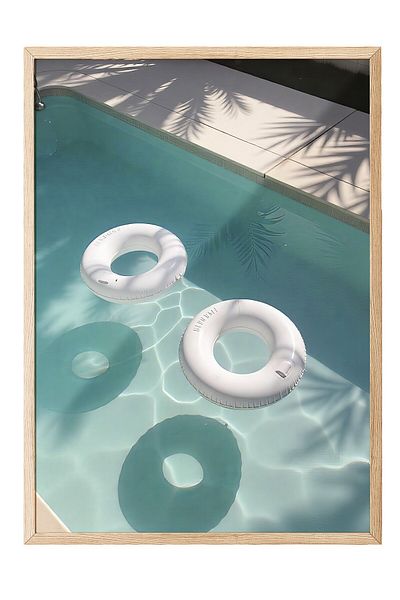 Postifull Wooden Framed Poster, Sea Ring, Photo, Blue Color Poster, 2025 Summer Selection, No:109656