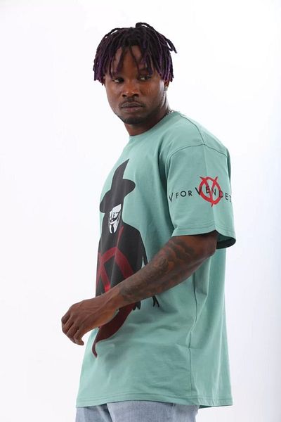 CanselButik Unisex Oversize Printed Crew Neck T-Shirt - Mint Green