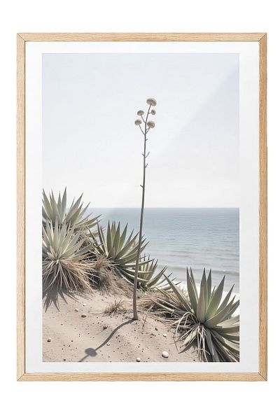 Postifull Wood Framed Painting, Close-Up of the Beach, Photo, Blue Color Poster, 2025 Summer Selection, No:109748