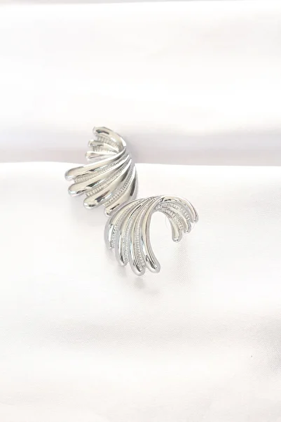 Toptan Bulurum Brass Silver Color Earrings