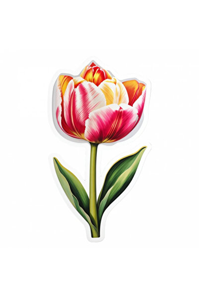 INOVATIX Set de 8 piese, autocolant lalea cu frunze, INOVATIX®. 6 cm