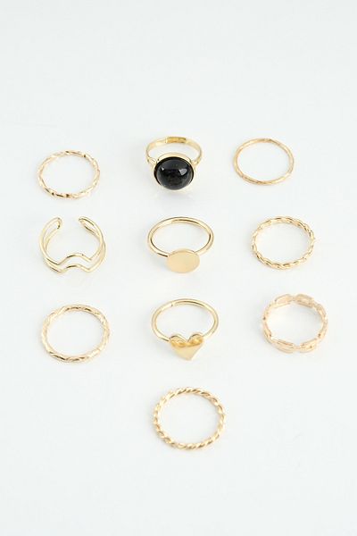 Jack Ferrero Gold Women's Ring Set Color-Resistant