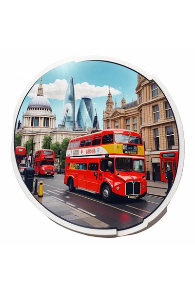 INOVATIX Set de 8 autocolante cu orașul Londra, INOVATIX®. 6 cm