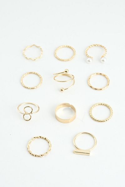 Jack Ferrero Gold Women's Ring Set Color-Resistant