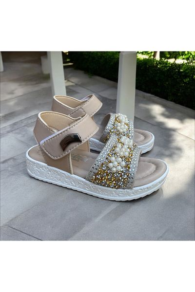 Hızlı Al Girl's Sandals. Girl's Sandals with Velcro, Suitable for Daily Use.