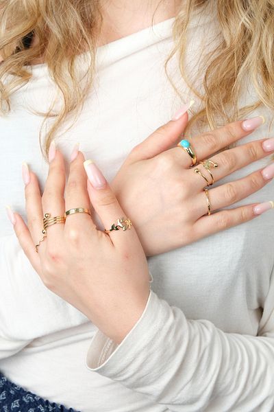 Jack Ferrero Gold Women's Ring Set Color-Resistant