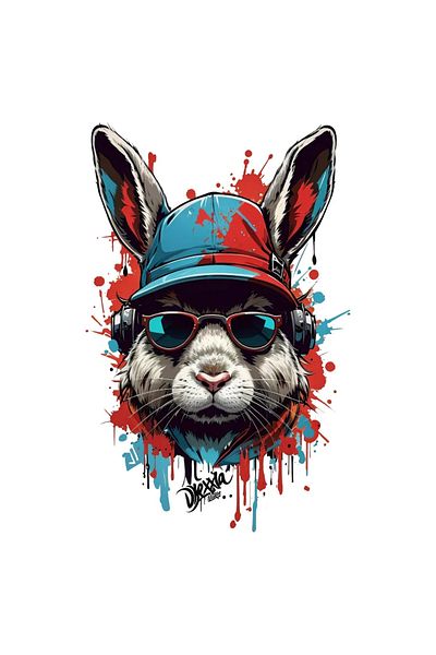 INOVATIX Set of 8 pieces, Rocker Rabbit Sticker, INOVATIX®. 6 cm