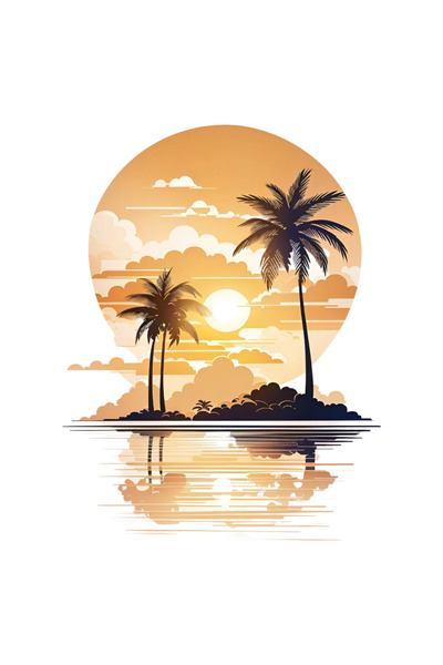 INOVATIX Set de 8 autocolante peisaj răsărit, INOVATIX®. 6 cm