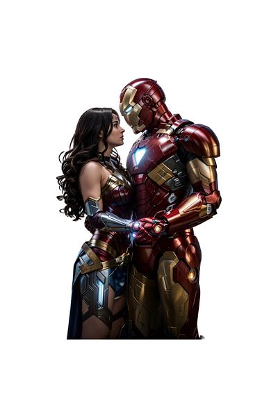 INOVATIX Set of 8 pieces, Sticker Iron Man and Wonder Woman, INOVATIX®. 6 cm