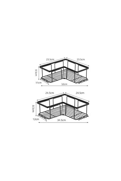 Calivita Σετ 2 ραφιών Livit Derit, γωνιακά, μεταλλικά, μαύρα, 34 x 12 cm