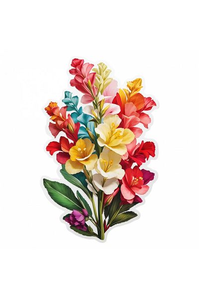INOVATIX Set of 8, Lion's Mane Flower Sticker, INOVATIX®. 6 cm