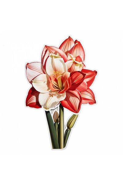 INOVATIX Set of 8 pieces, Amaryllis Flower Sticker, INOVATIX®. 6 cm