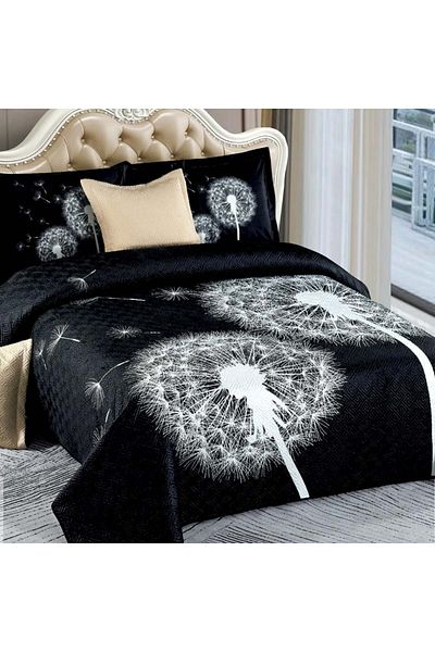 OEM Quilted velvet blanket, with pattern, 5 pieces, double bed, 230x250 cm, CM06