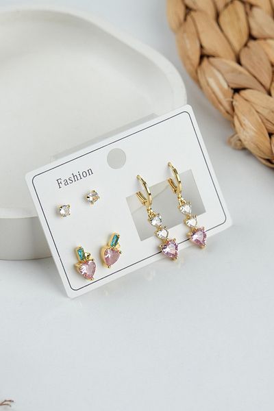 Jack Ferrero Gold Women's Steel 6-Piece Earring Set