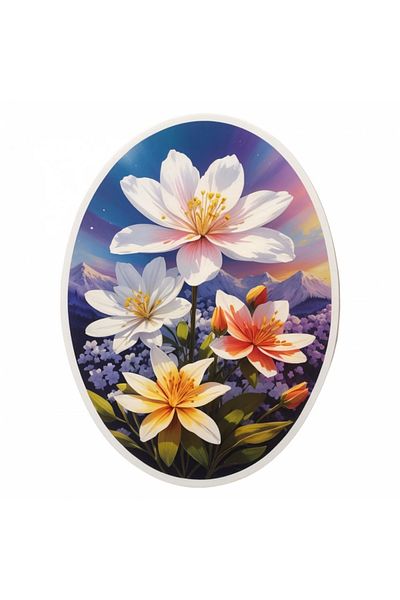 INOVATIX Set of 8 pieces, Glory of the snow Flowers Sticker, INOVATIX®. 6 cm