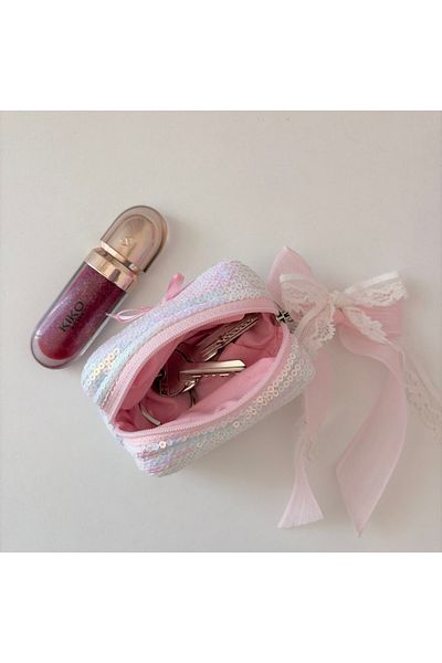 PİNKUE Pinkue Sequin AirPods & Bow Charm Set