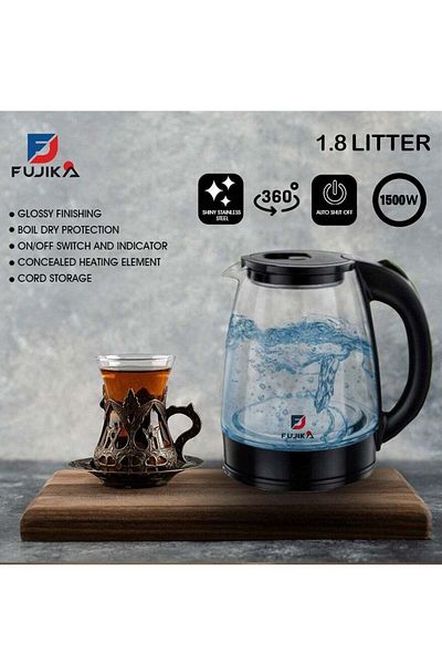 Fujika Fujika Glass Kettle 1.8 Black FG-02