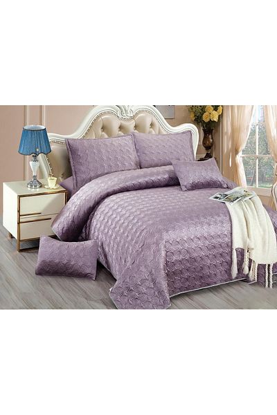 OEM Quilted velvet blanket, 5 pieces, double bed, 220x240 cm, CC09