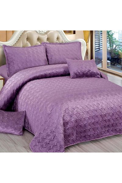 OEM Quilted velvet blanket, 5 pieces, double bed, 220x240 cm, CC06