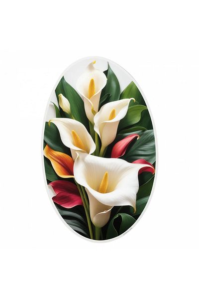 INOVATIX Set of 8, Calla lily medallion sticker, INOVATIX®. 6 cm