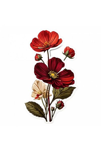 INOVATIX Set of 8, Cosmos Chocolate Flowers Sticker, INOVATIX®. 6 cm