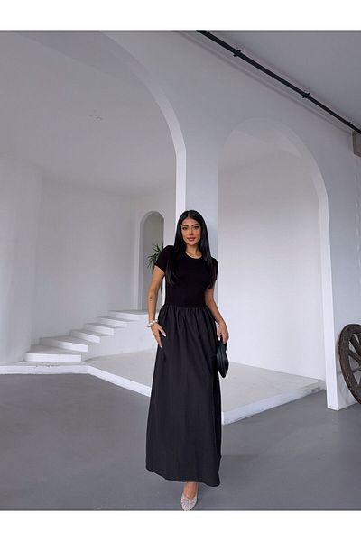 BelezaStore ROCHIE CİTY COOL JUMĂĂ MÂNĂ CUTIE MINIMAL SPORT ELEGANTĂ ROCHIE NEGRĂ DE CALITATE PREMIUM