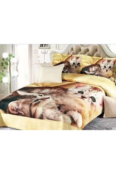OEM Quilted velvet blanket, with pattern, 5 pieces, double bed, 230x250 cm, CM08