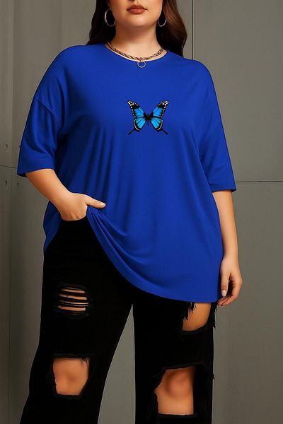 BENROMA 1 tricou este un cadou pentru achiziții de 6 și mai sus în coș - Tricou unisex cu imprimeu fluture de dimensiuni mari
