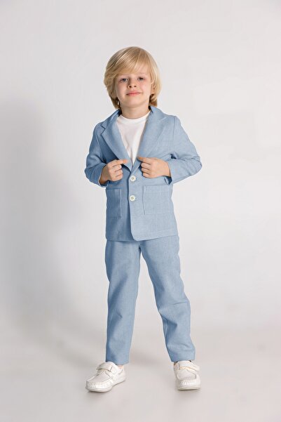 DMB BOYS & GIRLS Boy's Linen Blended 3-Piece Suit
