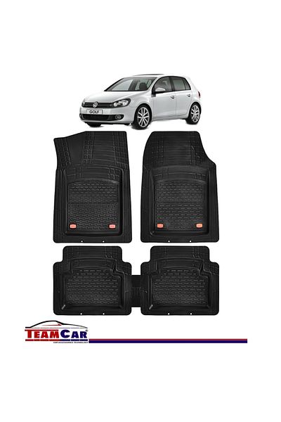 TEAMCAR Covorașe Auto Volkswagen Golf 6 ® Negru Tip Tavă, Set Complet