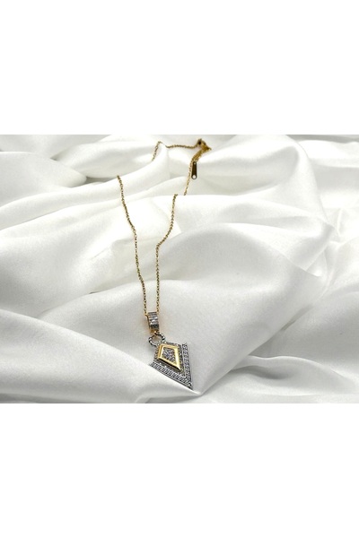 Lunays قلادة نسائية من الفولاذ المقاوم للصدأ موديل فيكتوريا مرصعة بحجر الزركو...