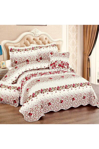 OEM Cuvertură bumbac 100%, 5 piese, pat 2 persoane, 230x250 cm, CB112