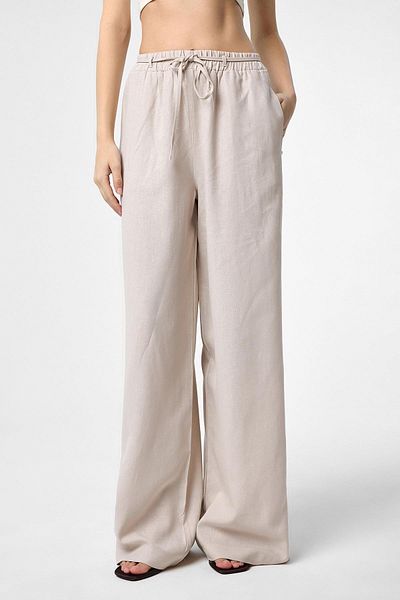 Antioch Beige Linen Blend Women's Trousers